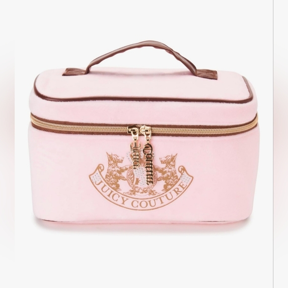 Juicy Couture Handbags - Juicy Couture Pink Cosmetic Bag with Brown Accents, NWT